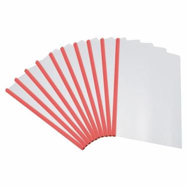 Imagem de PATIKIL Capas de relatório transparentes com barra deslizante, 10 peças de capas de currículo com aderência deslizante de 10 mm, capacidade de 75 folhas, pastas de apresentação A4 para arquivo,