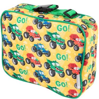 Imagem de Bentology Lancheira para meninos - Bolsa sacola infantil isolada, durável serve em caixas Bento, recipientes e garrafas, de volta às aulas manga para almoço mantém a comida mais quente ou fria por mais tempo - Monster Truck