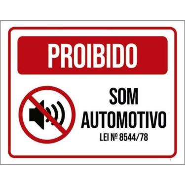 Imagem de Kit 3 Placas Proibido Som Automativo Lei 36X46 - Sinalizo