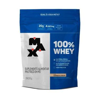 Imagem de Suplemento Alimentar Proteico em Pó Max Titanium 100% Whey Cookies & C