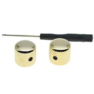 Imagem de KAISH Conjunto de 2 puxadores de metal dourado para guitarra com conjunto de parafusos para guitarra Telecaster/Tele