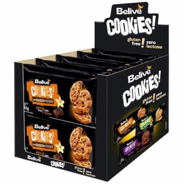 Imagem de Caixa de Cookies de Baunilha com Gotas de Chocolate Sem Glúten Sem Leite Belive - 10 unidades de 80g