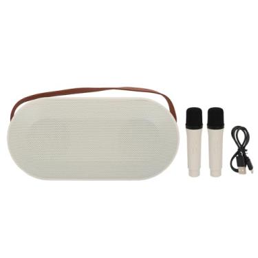 Imagem de Vomeko Karaoke Machine para crianças adultos, alto -falante de microfone Bluetooth, alto -falante sem fio portátil de alta potência para festa em casa, com 1 microfone sem fio (Microfone duplo branco)