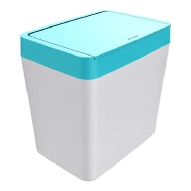Imagem de Lixeira Para Pia 5 Litros - Branco/Azul Turquesa - Crippa