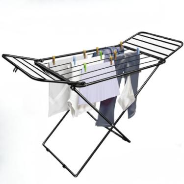 Imagem de Varal de Chão com Abas Reforçado Aço Dobrável(Preto)