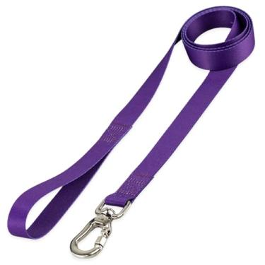 Imagem de Basic Pet Coleira Guia 2 Metros Para Cães Cachorro Adestramento Passeio Porte Grande Médio Pequeno (Roxo, P)