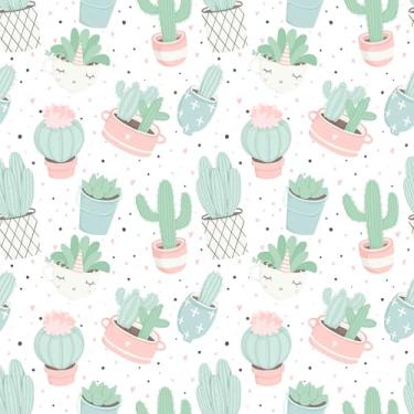 Imagem de Papel De Parede 5m Adesivo Vaso Planta Cacto