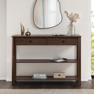 Imagem de Mesa Aparador Rústico Funcional Madeira Cor Imbuia Apoana - IDIMEX