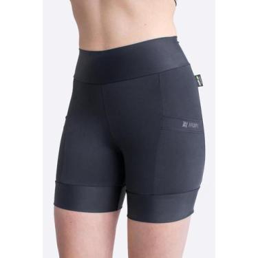 Imagem de Bermuda de Compressão para Corrida HUPI Run Feminina Curta, Preto, P