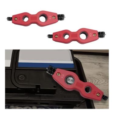 Imagem de Dickno 2 pçs escova de limpeza de terminal de bateria de carro, limpador de bateria automático antiferrugem 4 em 1 com fio de aço, terminais de bateria de veículos universais peças de máquina