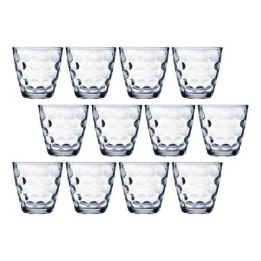 Imagem de 12 Peças Copos Vidro Transparente Redondo Bangkok 250ML Água - WELLMIX