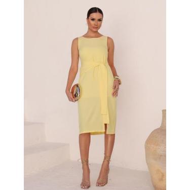 Imagem de Vestido Elegante Feminino com Detalhe de Amarrar Frontal - Lumia, Amar