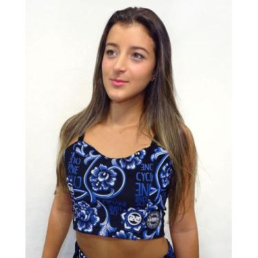 Imagem de Top Veludo Gothic Floral Light - Cyclone, Azul, M
