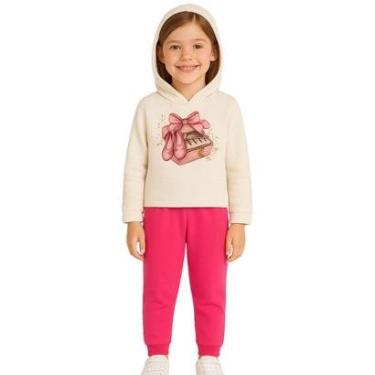 Imagem de Conjunto Infantil Menina Moletom Peluciado Com Capuz Kyly-Feminino