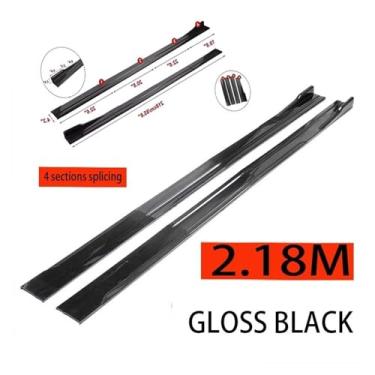Imagem de Saia lateral universal para carro, 8 peças, 2,2 m, divisores de asa, spoiler lateral, compatível com Dodge Ram, Challenger, Dakota Journey, Hornet(Gloss black 2.18m)