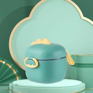 Imagem de DEPBAG Pote Plasticos Porta Leite em Pó Bebê para Passeio e Viagem – Com Dosador, e Nivelador | Livre de BPA (Verde)