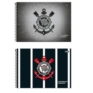 Imagem de Kit 2 Caderno Cartografico Corinthians 80 Fls Foroni