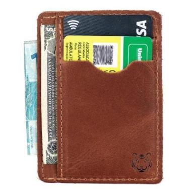 Imagem de Carteira Masculina Pequena Couro Legitimo Porta Cartão de Credito - Lu