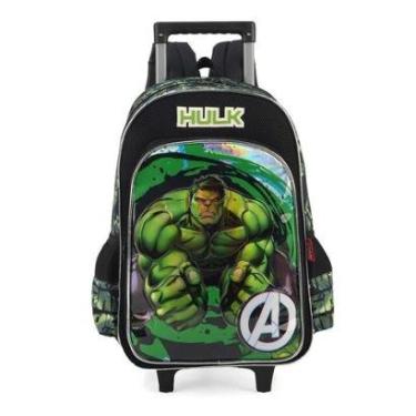 Imagem de Mochila de Rodinhas Com Alça Luxcel Avengers Hulk Preto-Masculino