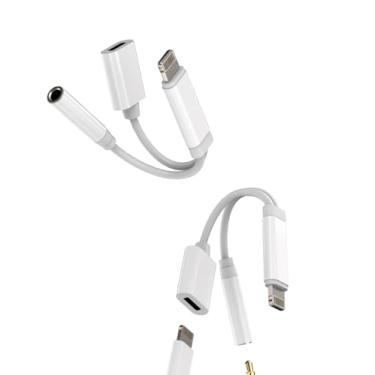 Imagem de Adaptador Lightning para conector de 3,5 mm (pacote com 2) acessórios, carregador, fone de ouvido, cabo auxiliar de fone de ouvido para Apple para iPhone 14, 13, 12, 11 Pro Max, para iPad Air