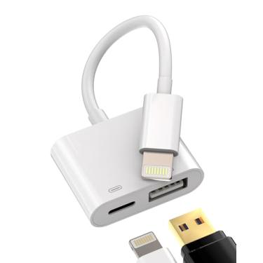 Imagem de Lightning para USB 2 em 1 Conversor Carregador Cabo Adaptador OTG para Apple para iPhone 14 13 12 11 Pro MAX 7 8 Plus X SE XS XR para iPad Air Acessórios Leitor de Cartão Conector Pendrive
