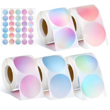 Imagem de 2.500 etiquetas adesivas térmicas circulares de 5 cm, etiquetas redondas diretas autoadesivas para impressora térmica para design de logotipo DIY, código Qr, agradecimento, etiqueta de nome, 500 peças