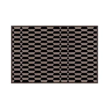 Imagem de Tapete De Imitação De Cashmere Listrado Preto E Branco, Macio, Durável