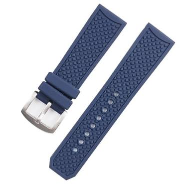 Imagem de KAPPDE 23 24mm Pulseira de borracha azul preta para Cartier Calibre Dot Textura Fita Impermeável Fivela de Pino de Silicone (Cor: Azul, Tamanho: 24mm)