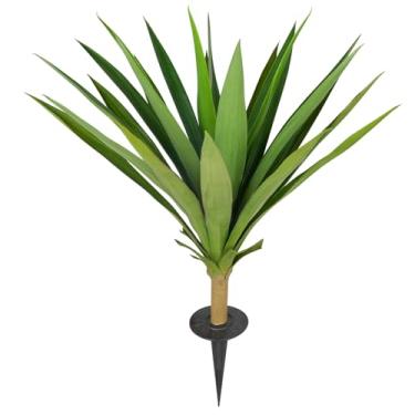 Imagem de Velener Plantas artificiais de agave ao ar livre com espiga de solo, plantas falsas resistentes a UV, plantas suculentas falsas grandes realistas para ambientes internos e externos, varanda e jardim