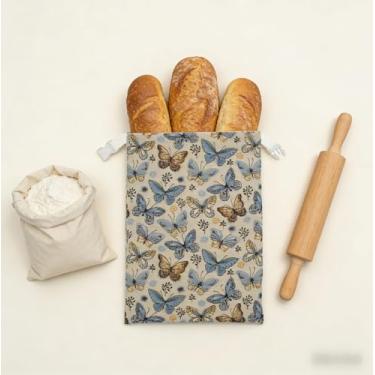 Imagem de Strong Hammer Sacos de pão: Armazenamento definitivo de massa fermentada e saco para congelador | Envoltórios reutilizáveis de cera de abelha de algodão com forro mantêm o pão caseiro, baguete fresco