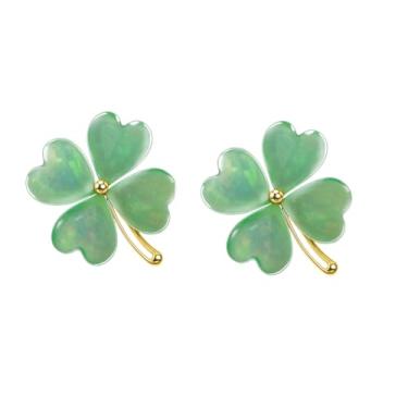 Imagem de LaBling Brincos femininos do Dia de São Patrício | Brincos pendentes de acrílico trevo irlandês | Brincos divertidos com chapéu de trevo - 008