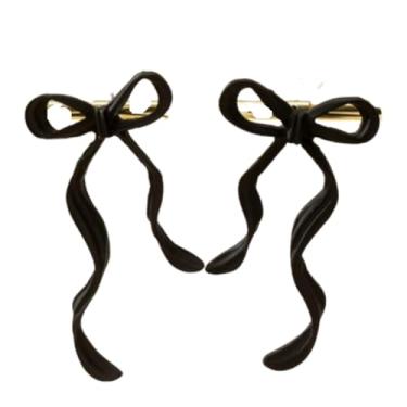 Imagem de Brincos de laço coloridos de metal, brincos de fita, brincos femininos, Zinco, Sem pedra preciosa