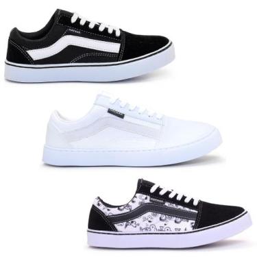 Imagem de Kit Combo Três Pares de Tênis Casual Skate Escolar Haymax Original com