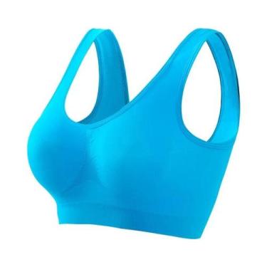 Imagem de Sutiã Esportivo Sem Costura Push-Up Feminino Sem Arame S-5XL Cor Sólid