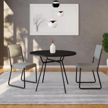 Imagem de Mesa De Jantar Redonda Soho 90cm Preto Tx - Est.preta