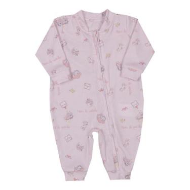 Imagem de Macacão Longo Suedine Bebê Menina Rosa Le Bhua / Paraiso 459, GG ( 9 -