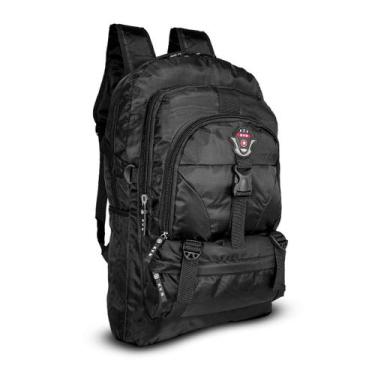 Imagem de Mochila Preta Reforçada Masculina Bolsa Muchila Grande - KVN, Preto