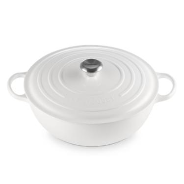 Imagem de PANELA MARMITA LE CREUSET SIGNATURE 32CM EM FERRO FUNDIDO BRANCO 21114320101430