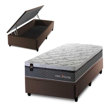 Imagem de Cama Box Baú Benton 96x203 com Molas Ensacadas King House