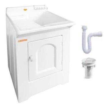 Imagem de Tanque Fibra 38l Lateral + Kit Instalação - BRANCO - STILLOFIBRAS
