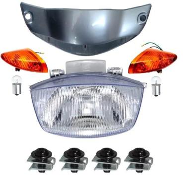 Imagem de Bloco Farol, Piscas, Carenagem, Parafuso Biz 100 02/04 Prata - DNSA
