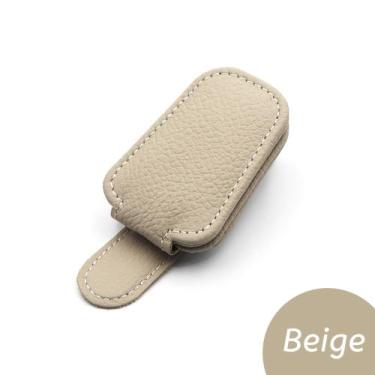 Imagem de Porta Óculos Carro Suporte Quebra Sol Veicular Clips - Brteys, Bege