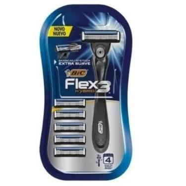 Imagem de Aparelho De Barbear Bic Flex3 Hybrid Com 5 Cartuchos