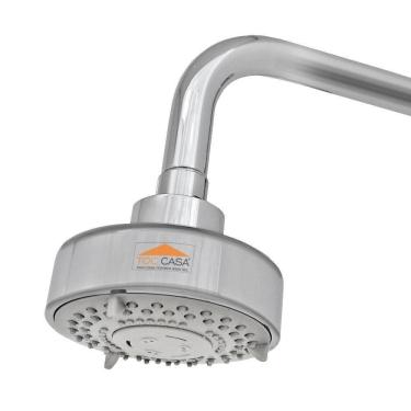 Imagem de Ducha 5 Jatos Braco Curvo Redondo Aquecedor Solar Ou Gás