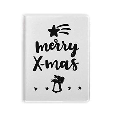 Imagem de Caderno de anotações com citação de Natal Merry X-Mas capa de goma Diário