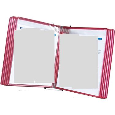 Imagem de Pasta de portfólio de arte, 10 painéis de dupla face, suporte de exibição de página transparente de folhas soltas A4, Rood