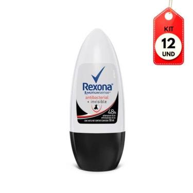 Imagem de Kit C/12 Rexona Antibacterial + Invisible Desodorante Rollon Feminino 50ml