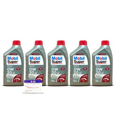 Imagem de Kit 5 Litros Oleo Mobil Super Dexos 1 0w-20 Api Sp Sintetico