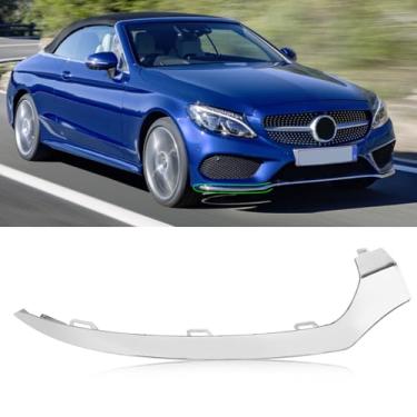 Imagem de Jaronx Compatível com Mercedes-Benz W205 molde de acabamento de para-choque dianteiro 2015-2018, amortecedor dianteiro direito inferior cromado substituição A2058851474 para Mercedes W205 C300 C400