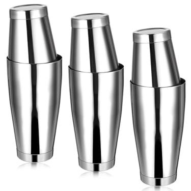 Imagem de Conjunto profissional de coqueteleira, 6 peças, coqueteleira profissional de aço inoxidável, misturador de martini, coqueteleira, 510 g e 800 ml, conjunto de coqueteleira de metal pesado para